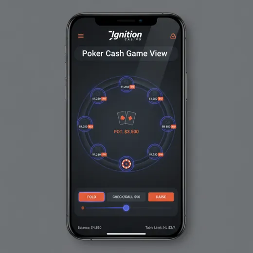 Poker cash game view